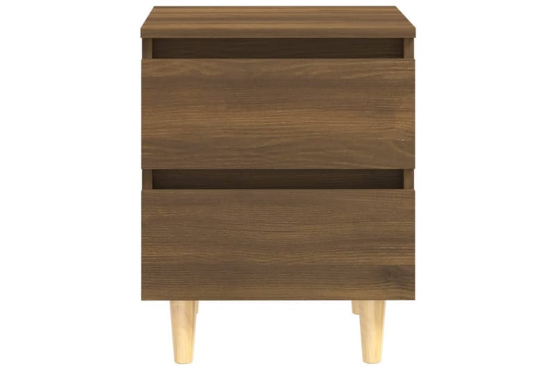 Nattbord med ben i heltre brun eik 40x35x50 cm - Brun - Møbler - Bord - Avlastningsbord - Sengebord & nattbord