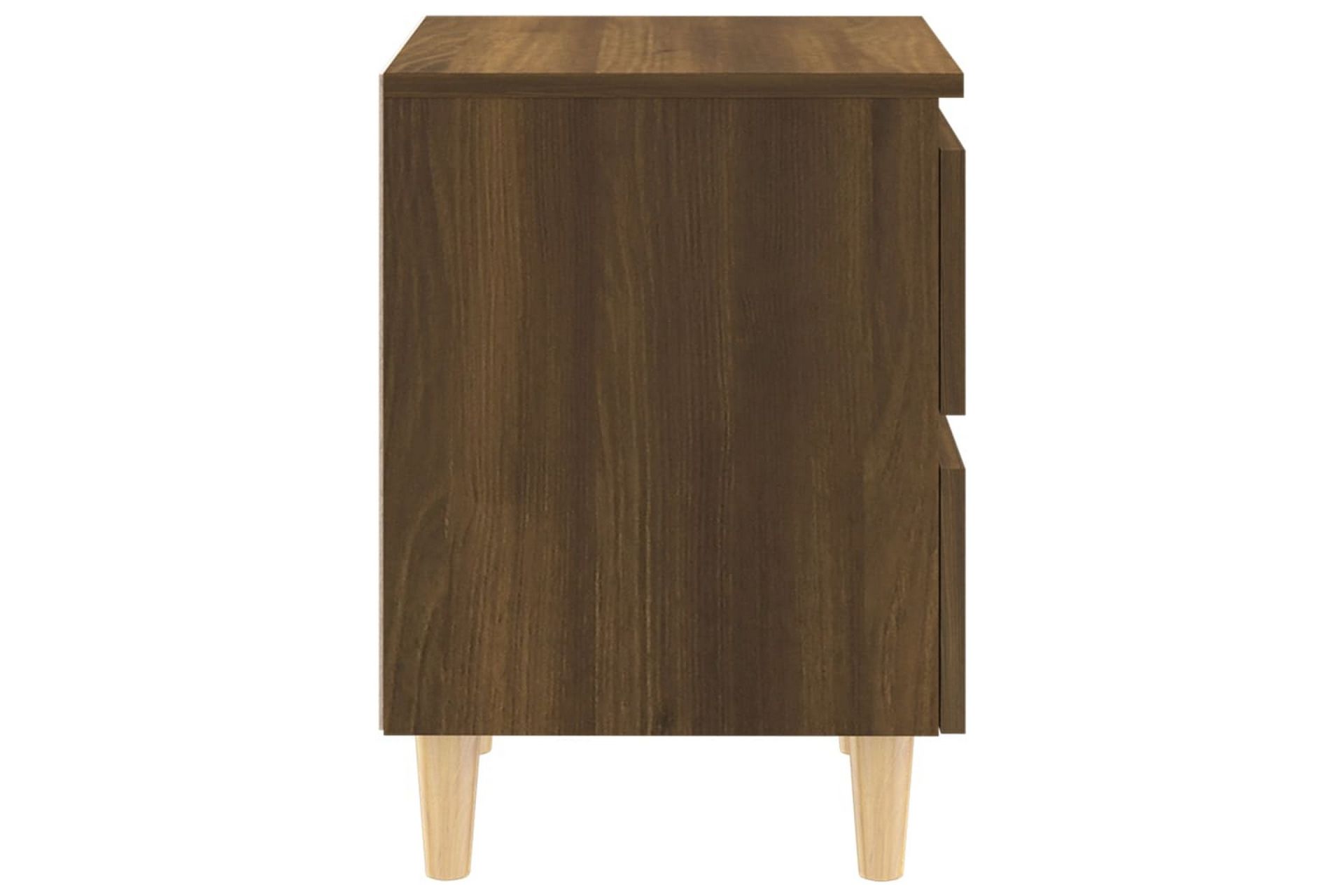 Nattbord med ben i heltre brun eik 40x35x50 cm - Brun - Møbler - Bord - Avlastningsbord - Sengebord & nattbord