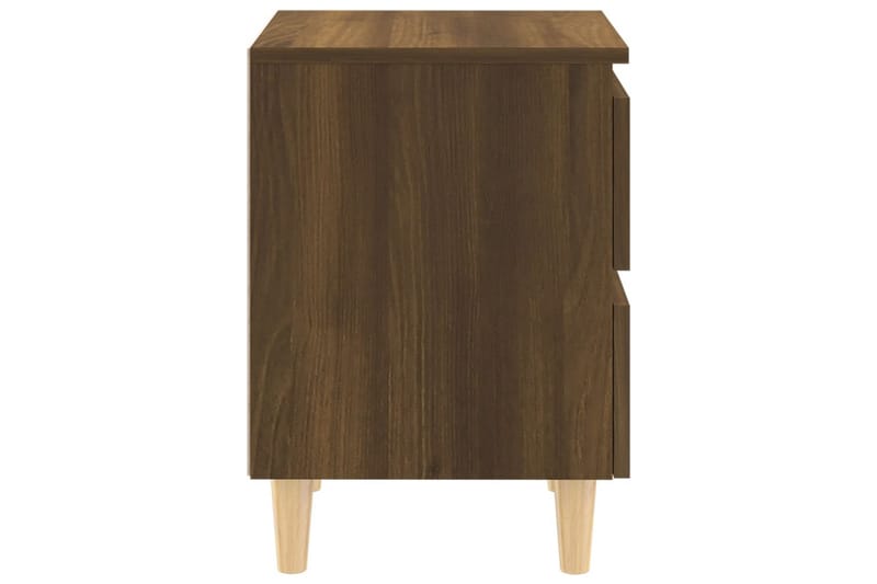 Nattbord med ben i heltre brun eik 40x35x50 cm - Brun - Sengebord & nattbord