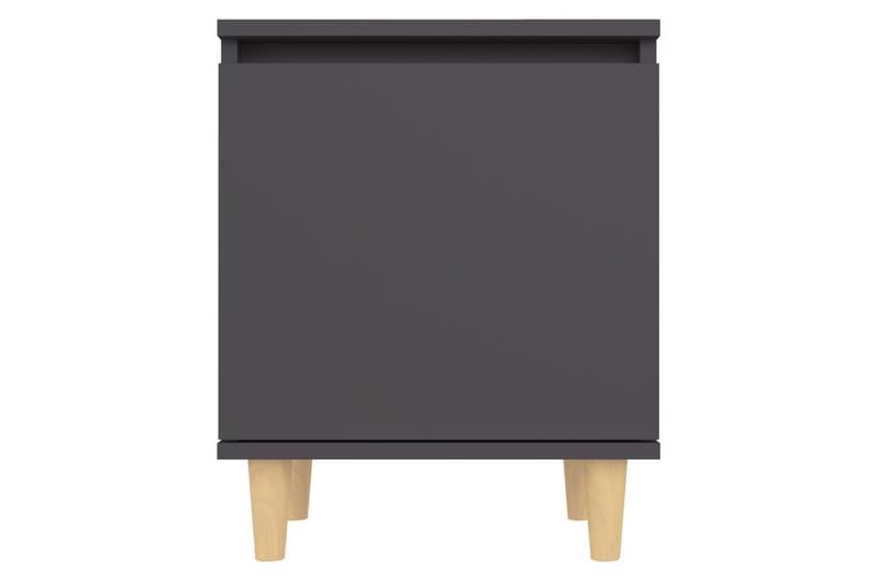Nattbord med ben i heltre grå 40x30x50 cm - Grå - Sengebord & nattbord