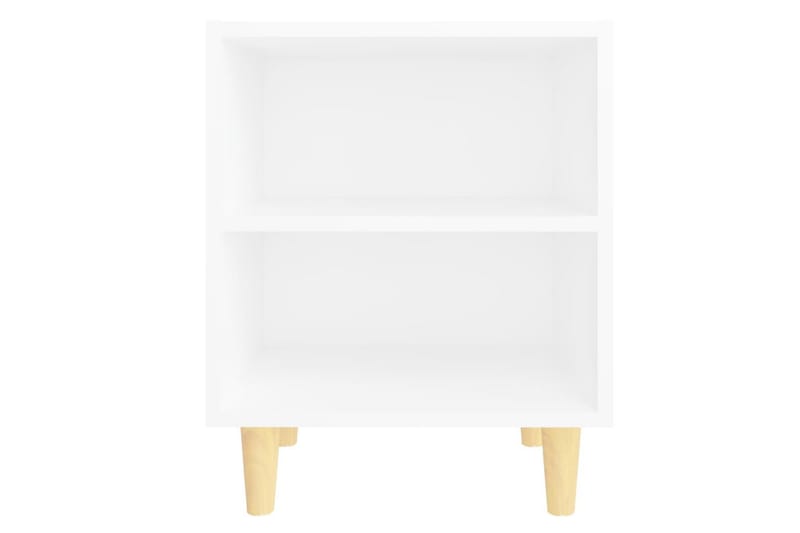 Nattbord med ben i heltre hvit 40x30x50 cm - Hvit - Møbler - Bord - Avlastningsbord - Sengebord & nattbord