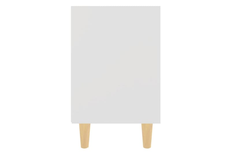 Nattbord med ben i heltre hvit 40x30x50 cm - Hvit - Møbler - Bord - Avlastningsbord - Sengebord & nattbord