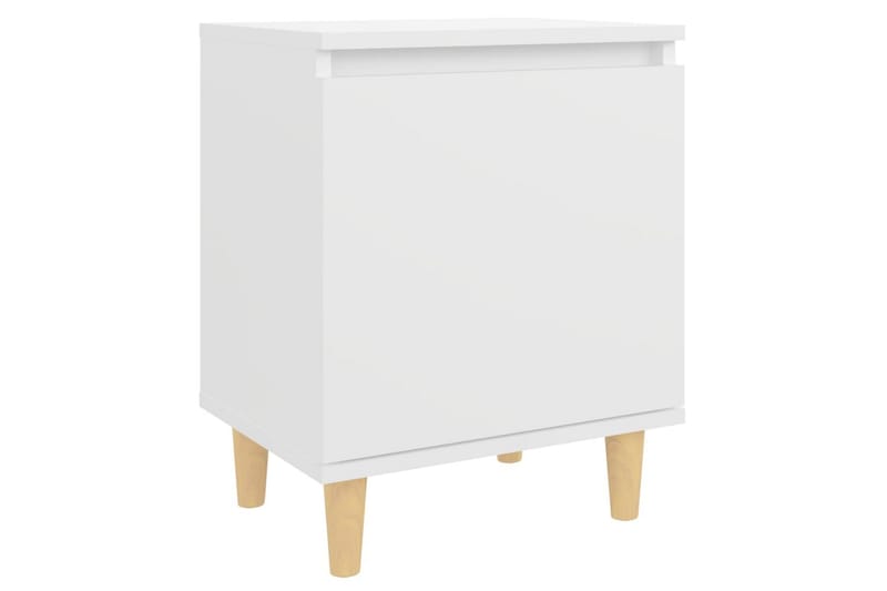 Nattbord med ben i heltre hvit 40x30x50 cm - Hvit - Møbler - Bord - Avlastningsbord - Sengebord & nattbord