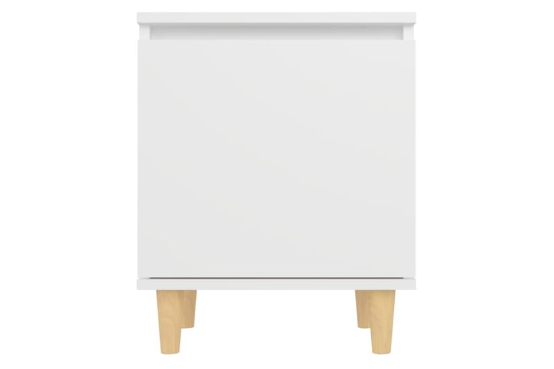 Nattbord med ben i heltre hvit 40x30x50 cm - Hvit - Møbler - Bord - Avlastningsbord - Sengebord & nattbord