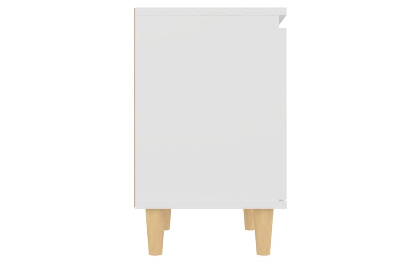 Nattbord med ben i heltre hvit 40x30x50 cm - Hvit - Møbler - Bord - Avlastningsbord - Sengebord & nattbord