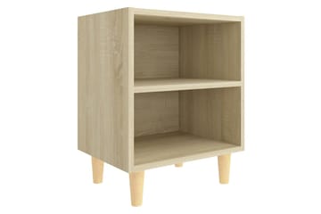 Nattbord med ben i heltre sonoma eik 40x30x50 cm - Brun - Møbler - Bord - Avlastningsbord - Sengebord & nattbord