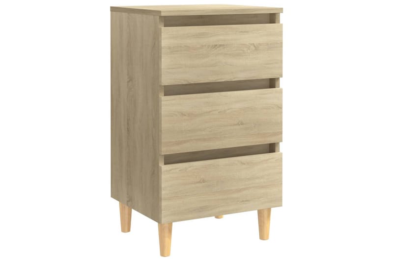 Nattbord med ben i heltre sonoma eik 40x35x69 cm - Brun - Møbler - Bord - Avlastningsbord - Sengebord & nattbord