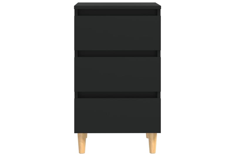 Nattbord med ben i heltre svart 40x35x69 cm - Svart - Møbler - Bord - Avlastningsbord - Sengebord & nattbord