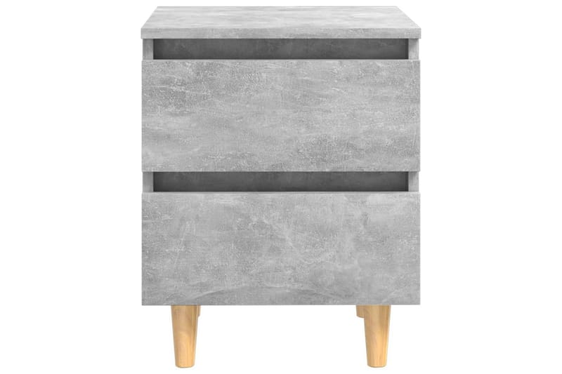 Nattbord med heltre furuben betonggrå 40x35x50 cm - Grå - Møbler - Bord - Avlastningsbord - Sengebord & nattbord