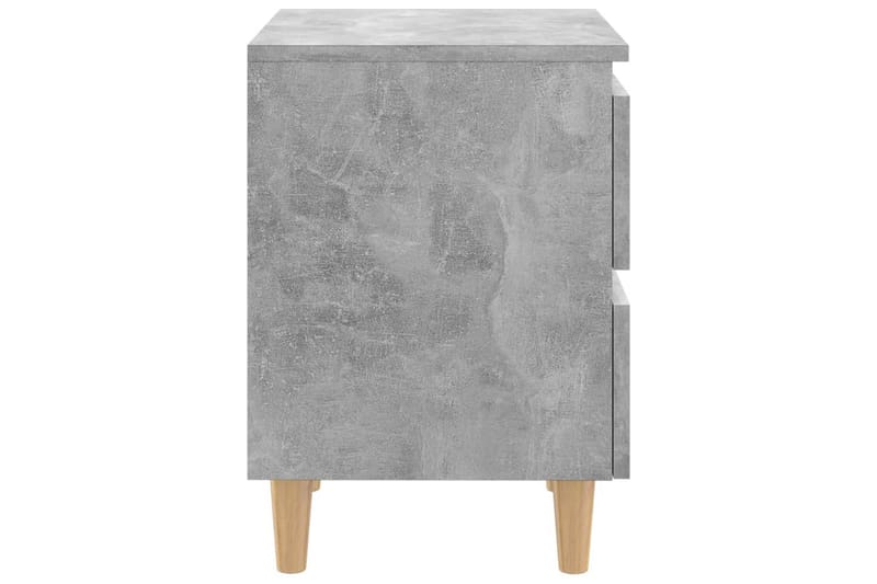 Nattbord med heltre furuben betonggrå 40x35x50 cm - Grå - Møbler - Bord - Avlastningsbord - Sengebord & nattbord