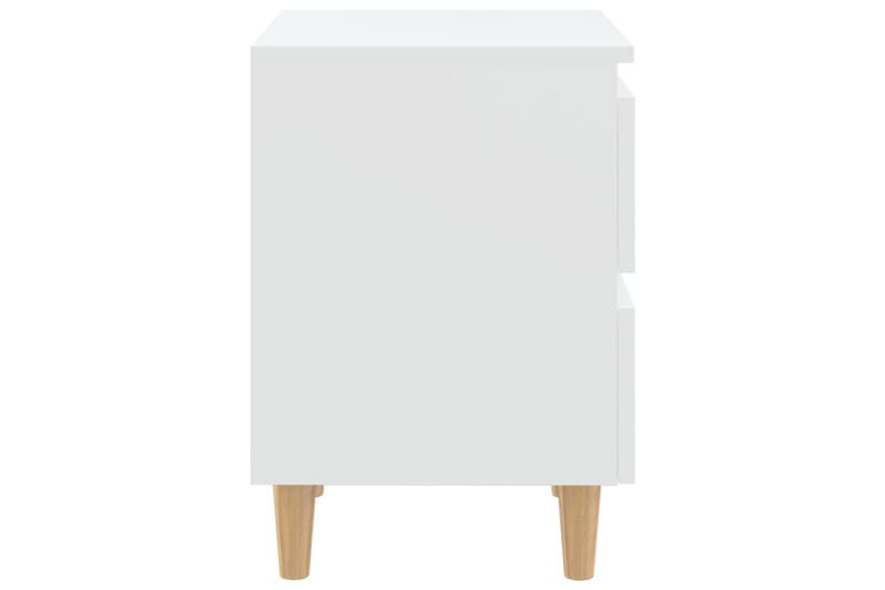 Nattbord med heltre furuben hvit 40x35x50 cm - Hvit - Møbler - Bord - Avlastningsbord - Sengebord & nattbord