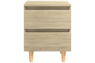 Nattbord med heltre furuben sonoma eik 40x35x50 cm - Brun - Møbler - Bord - Avlastningsbord - Sengebord & nattbord