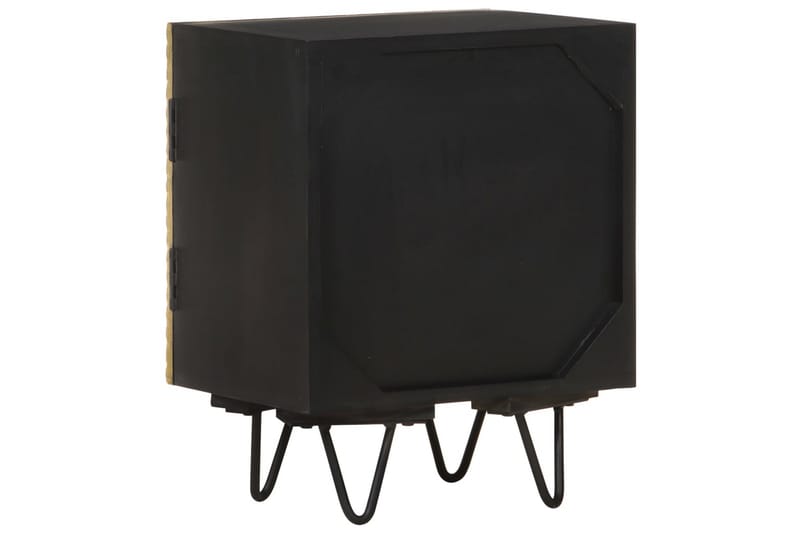 Nattbord med messingfront 40x30x50 cm heltre mango - Gull - Møbler - Bord - Avlastningsbord - Sengebord & nattbord