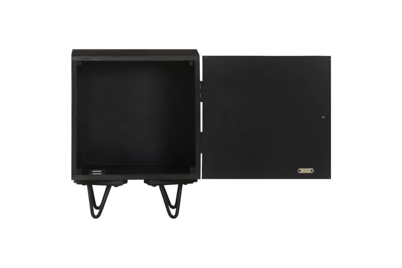 Nattbord med messingfront 40x30x50 cm heltre mango - Gull - Møbler - Bord - Avlastningsbord - Sengebord & nattbord