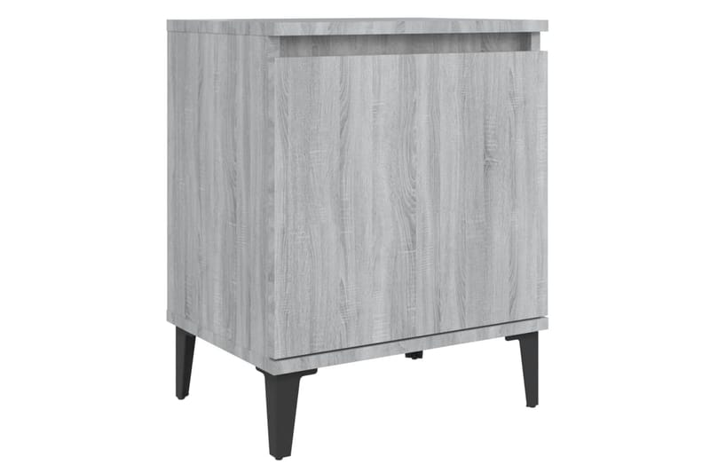 Nattbord med metallben 2 stk grå sonoma eik 40x30x50 cm - Grå - Sengebord & nattbord