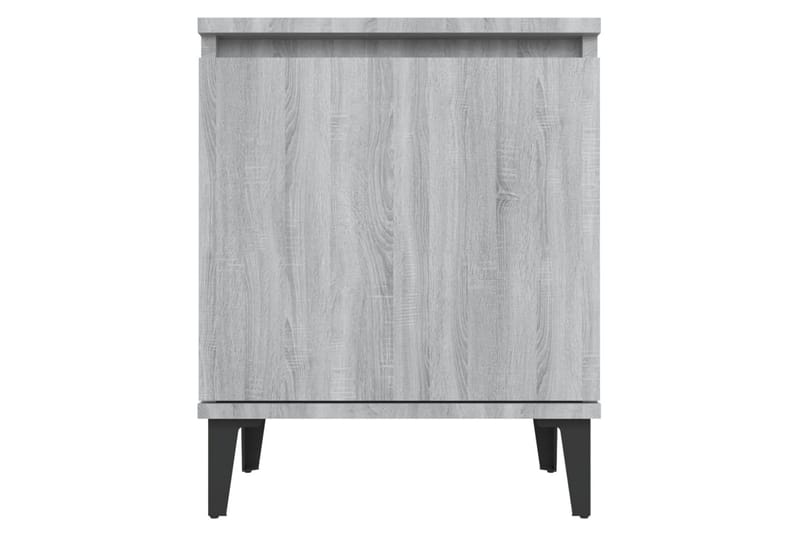 Nattbord med metallben 2 stk grå sonoma eik 40x30x50 cm - Grå - Møbler - Bord - Avlastningsbord - Sengebord & nattbord
