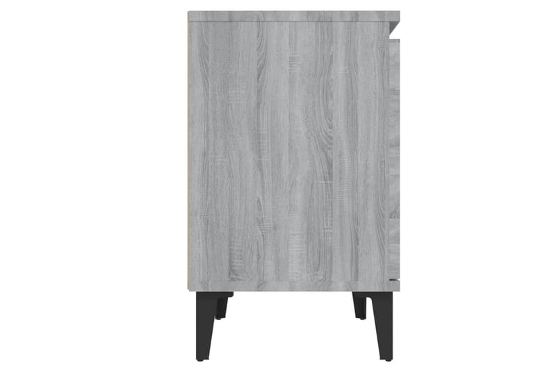 Nattbord med metallben 2 stk grå sonoma eik 40x30x50 cm - Grå - Møbler - Bord - Avlastningsbord - Sengebord & nattbord