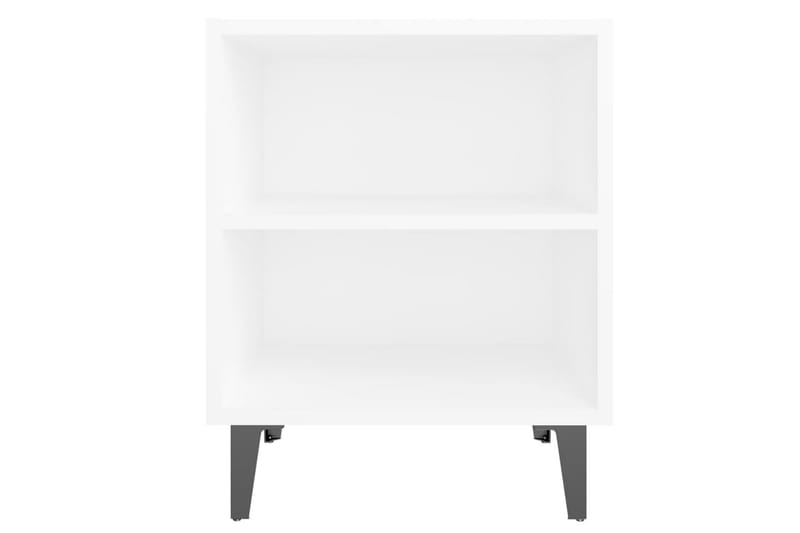 Nattbord med metallben 2 stk hvit 40x30x50 cm - Hvit - Møbler - Bord - Avlastningsbord - Sengebord & nattbord