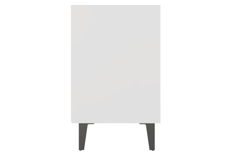 Nattbord med metallben 2 stk hvit 40x30x50 cm - Hvit - Møbler - Bord - Avlastningsbord - Sengebord & nattbord