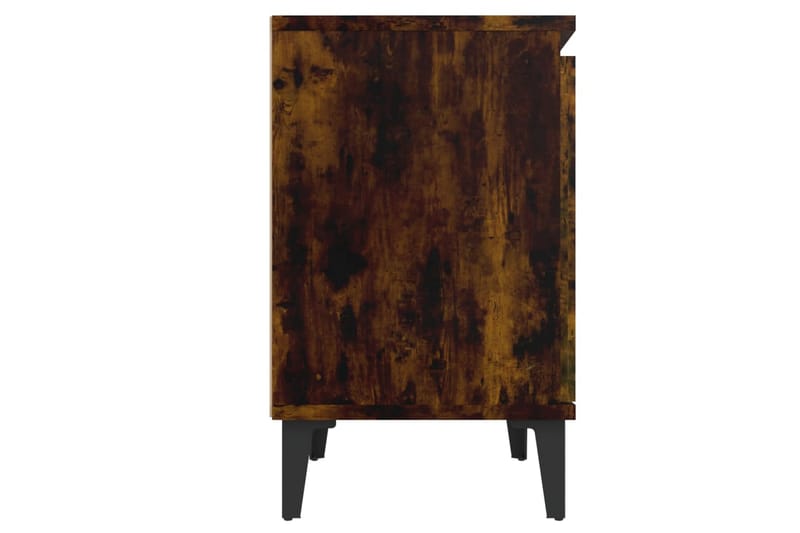 Nattbord med metallben 2 stk røkt eik 40x30x50 cm - Brun - Møbler - Bord - Avlastningsbord - Sengebord & nattbord