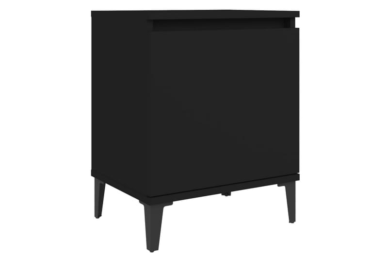 Nattbord med metallben 2 stk svart 40x30x50 cm - Svart - Møbler - Bord - Avlastningsbord - Sengebord & nattbord