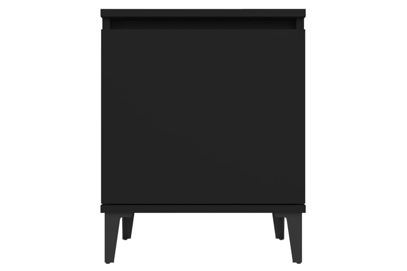 Nattbord med metallben 2 stk svart 40x30x50 cm - Svart - Møbler - Bord - Avlastningsbord - Sengebord & nattbord