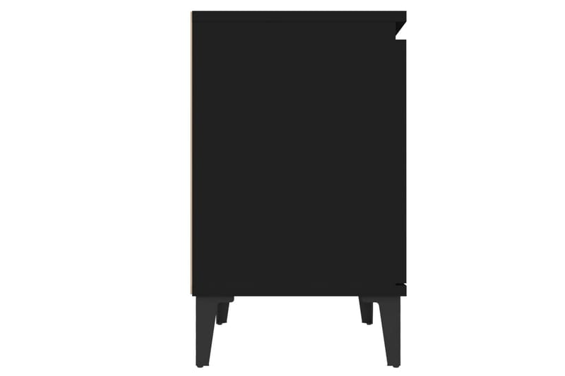 Nattbord med metallben 2 stk svart 40x30x50 cm - Svart - Møbler - Bord - Avlastningsbord - Sengebord & nattbord