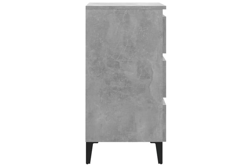Nattbord med metallben betonggrå 40x35x69 cm - Grå - Møbler - Bord - Avlastningsbord - Sengebord & nattbord