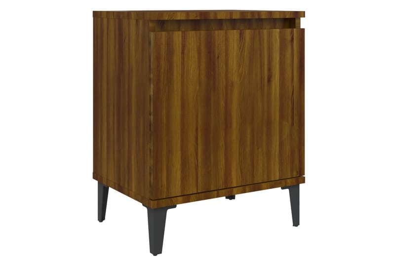 Nattbord med metallben brun eik 40x30x50 cm - Brun - Møbler - Bord - Avlastningsbord - Sengebord & nattbord