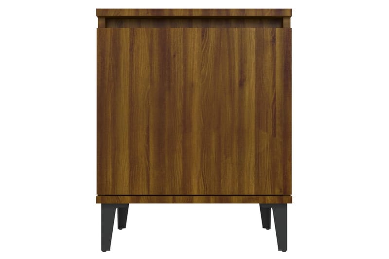 Nattbord med metallben brun eik 40x30x50 cm - Brun - Møbler - Bord - Avlastningsbord - Sengebord & nattbord