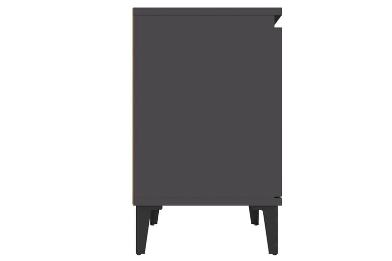 Nattbord med metallben grå 40x30x50 cm - Grå - Sengebord & nattbord