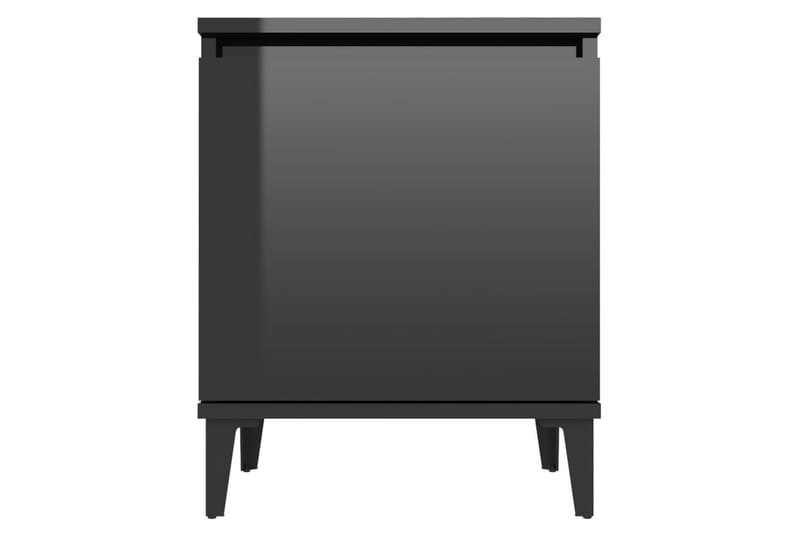 Nattbord med metallben höyglans svart 40x30x50 cm - Svart - Sengebord & nattbord