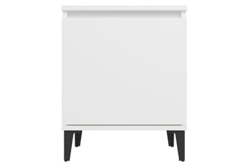 Nattbord med metallben hvit 40x30x50 cm - Hvit - Møbler - Bord - Avlastningsbord - Sengebord & nattbord