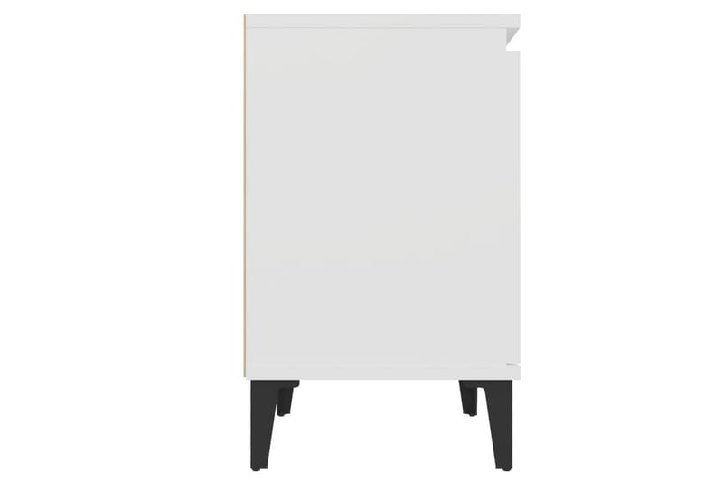 Nattbord med metallben hvit 40x30x50 cm - Hvit - Sengebord & nattbord