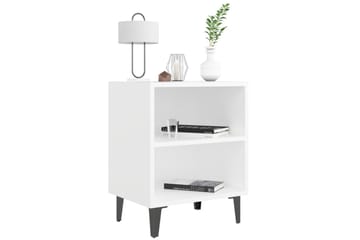 Nattbord med metallben hvit 40x30x50 cm - Hvit - Møbler - Bord - Avlastningsbord - Sengebord & nattbord