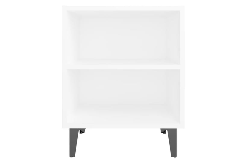 Nattbord med metallben hvit 40x30x50 cm - Hvit - Sengebord & nattbord
