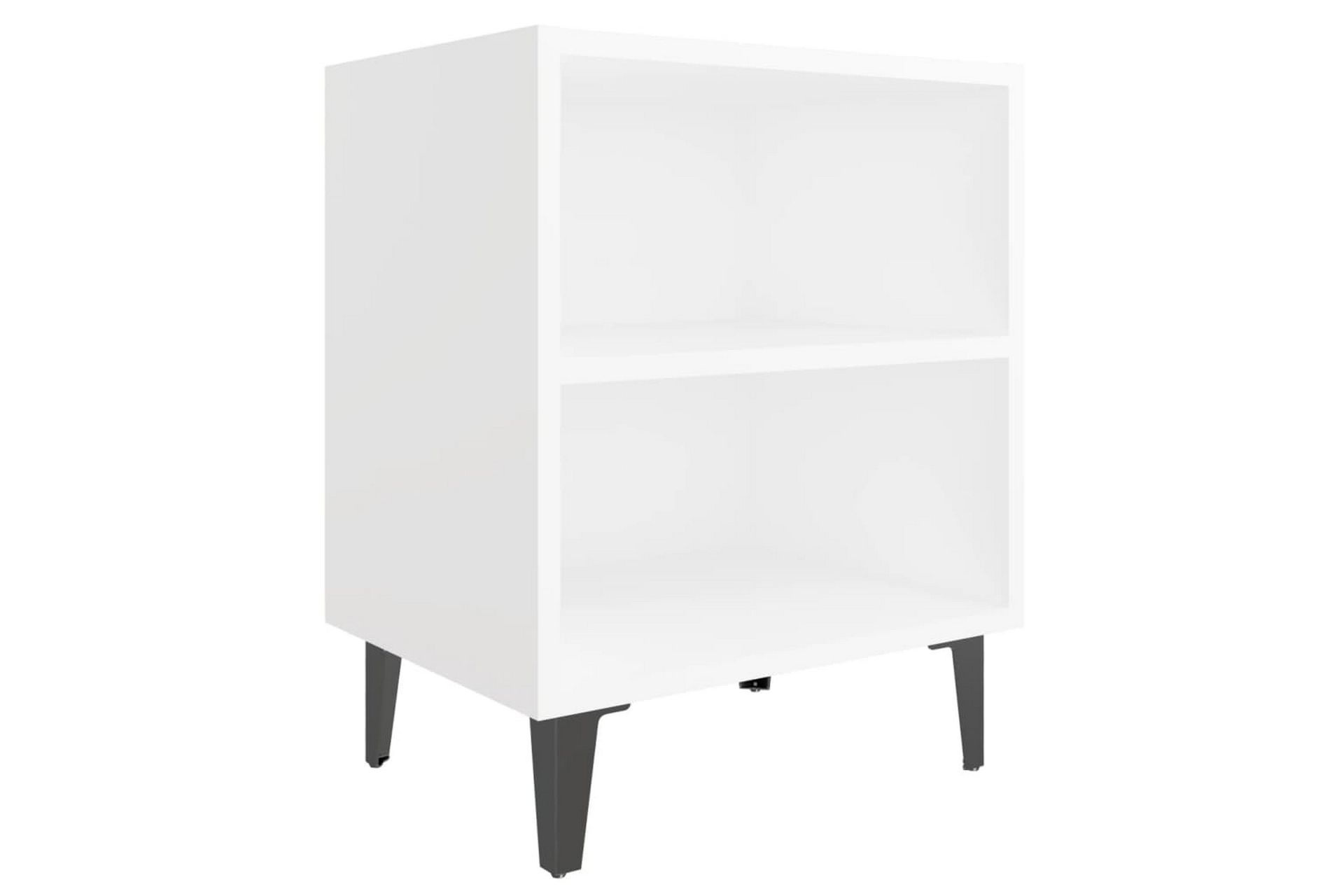 Nattbord med metallben hvit 40x30x50 cm - Hvit - Møbler - Bord - Avlastningsbord - Sengebord & nattbord