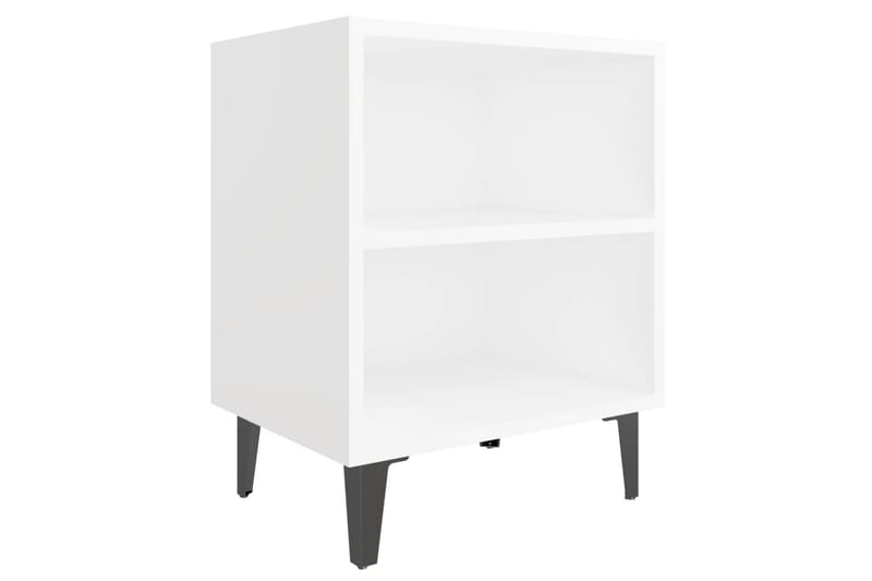 Nattbord med metallben hvit 40x30x50 cm - Hvit - Møbler - Bord - Avlastningsbord - Sengebord & nattbord