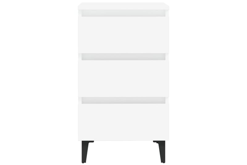 Nattbord med metallben hvit 40x35x69 cm - Hvit - Sengebord & nattbord