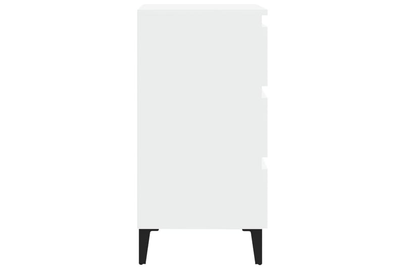 Nattbord med metallben hvit 40x35x69 cm - Hvit - Sengebord & nattbord