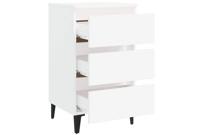 Nattbord med metallben hvit 40x35x69 cm - Hvit - Møbler - Bord - Avlastningsbord - Sengebord & nattbord
