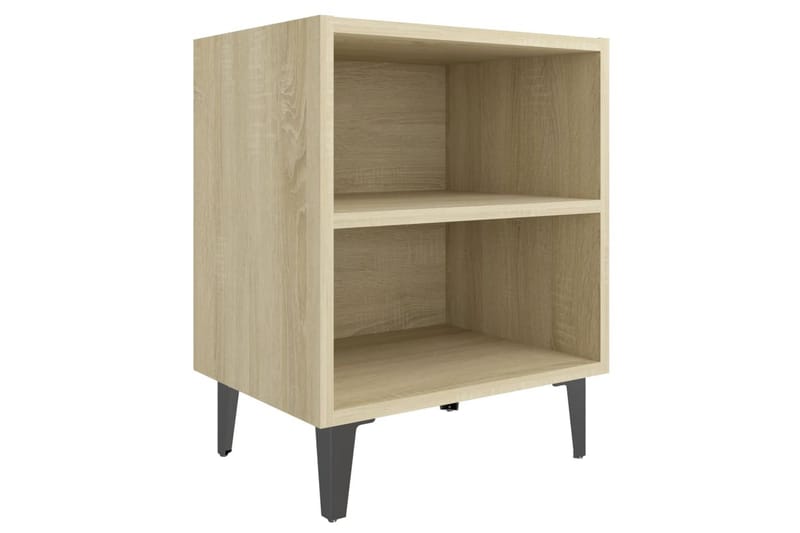 Nattbord med metallben sonoma eik 40x30x50 cm - Brun - Møbler - Bord - Avlastningsbord - Sengebord & nattbord