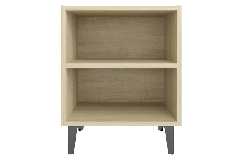 Nattbord med metallben sonoma eik 40x30x50 cm - Brun - Møbler - Bord - Avlastningsbord - Sengebord & nattbord