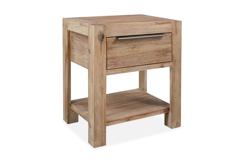 Nattbord med skuff 40x30x48 cm heltre akasie - Brun - Møbler - Bord - Avlastningsbord - Sengebord & nattbord