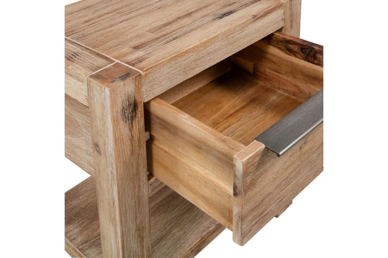 Nattbord med skuffer 2 stk 40x30x48 cm heltre akasie - Møbler - Bord - Avlastningsbord - Sengebord & nattbord