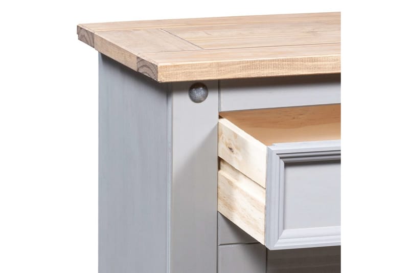 Nattbord meksikansk Corona-stil furu grå 53x39x67 cm - Møbler - Bord - Avlastningsbord - Sengebord & nattbord
