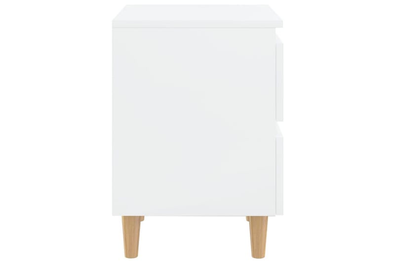 Nattbord og furuben 2 stk høyglans hvit 40x35x50cm - Hvit - Møbler - Bord - Avlastningsbord - Sengebord & nattbord