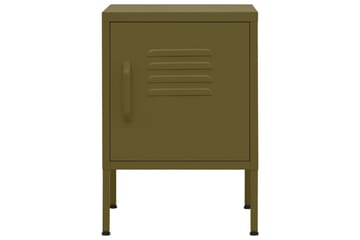 Nattbord olivengrønn 35x35x51 cm stål - grønn - Møbler - Bord - Avlastningsbord - Sengebord & nattbord