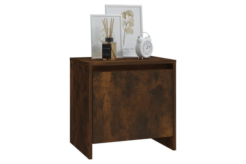 Nattbord røkt eik 45x34x44,5 cm sponplate - Brun - Møbler - Bord - Avlastningsbord - Sengebord & nattbord