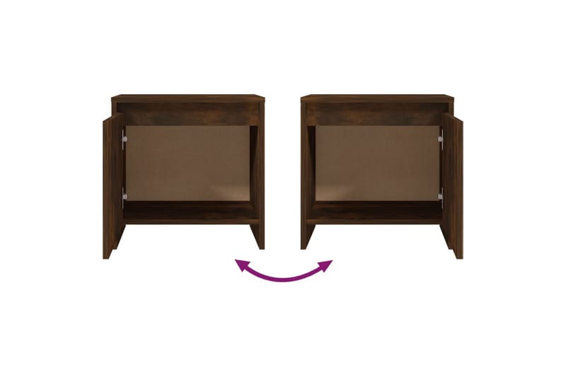 Nattbord røkt eik 45x34x44,5 cm sponplate - Brun - Møbler - Bord - Avlastningsbord - Sengebord & nattbord